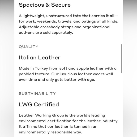 NWT Cuyana Dark Olive Tall Leather Tote Bag - Picture 4 of 5